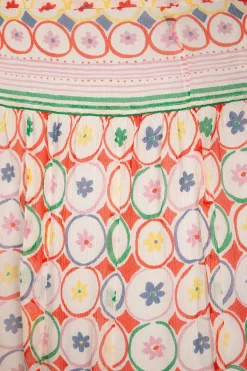 Multi floral circular patterned mini skirt