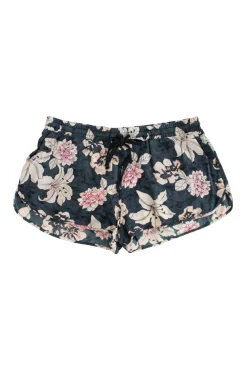 Multi floral patterned drawstring shorts