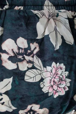 Multi floral patterned drawstring shorts