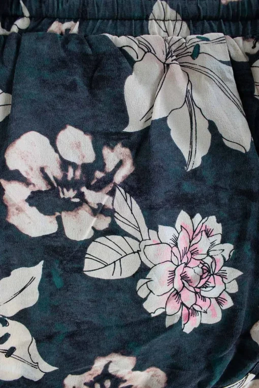 Multi floral patterned drawstring shorts