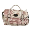 Multi leather and raffia trippy tiger cross-body bag