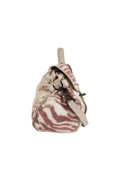 Multi leather and raffia trippy tiger cross-body bag