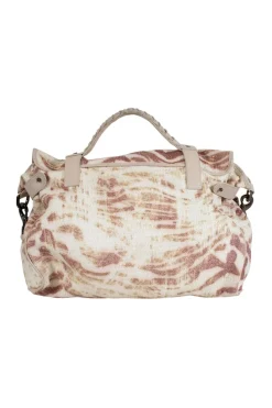 Multi leather and raffia trippy tiger cross-body bag