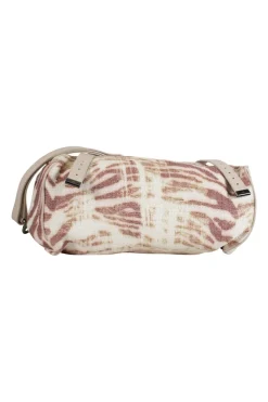 Multi leather and raffia trippy tiger cross-body bag