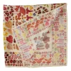 Multi leaves print on ivory silk scarf