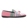 Multicolored jacquard canvas loafers