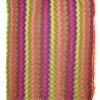 Multi-colour acetate-blend chevron stripe knit fringe foulard