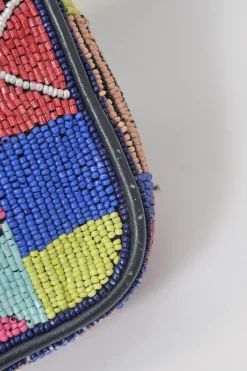 Multi-colour beaded leather Tommy shoulder bag
