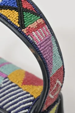 Multi-colour beaded leather Tommy shoulder bag