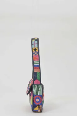 Multi-colour beaded leather Tommy shoulder bag