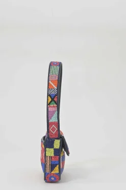 Multi-colour beaded leather Tommy shoulder bag