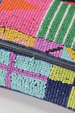 Multi-colour beaded leather Tommy shoulder bag