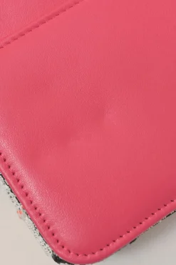 Multi-colour bouclé tweed wallet on chain