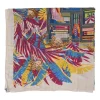Multi-colour cashmere-silk blend 'Les Douze Leopards' double-face scarf featuring original artwork by Jin Kwon