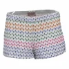 Multi-colour chevron loop-terry stripe knit mini shorts