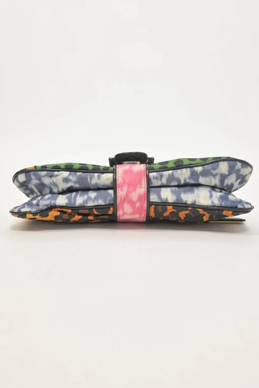 Multi-colour patchwork animal print Viv buckle chain strap shoulder bag