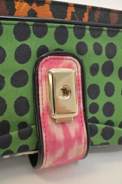Multi-colour patchwork animal print Viv buckle chain strap shoulder bag