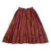 Multi-colour polyester graphic chevron jacquard pull-on high-rise circle skirt with slash hip pockets