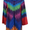 Multi-colour rayon-blend space-dyed baku chevron stripe single breasted collarless evening jacket
