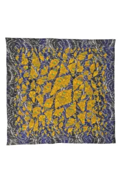 Multi-colour silk abstract print scarf