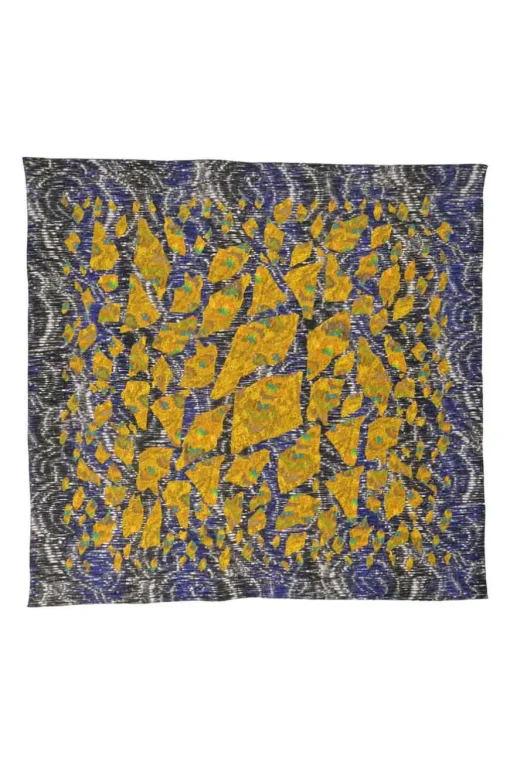 Multi-colour silk abstract print scarf