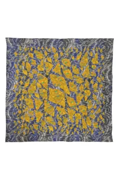 Multi-colour silk abstract print scarf