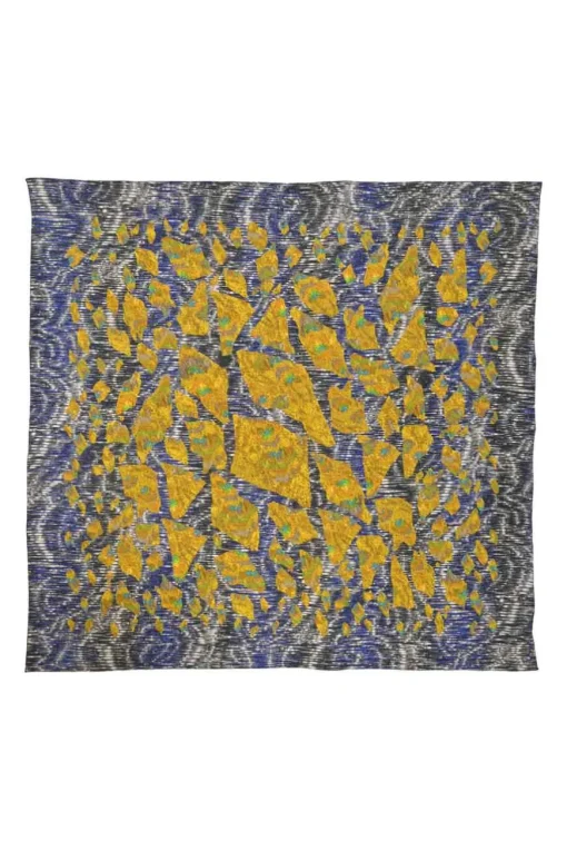 Multi-colour silk abstract print scarf