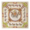 Multi-colour silk 'Caparaçons de la France et de l'Inde' print scarf featuring original artwork by Philippe Ledoux