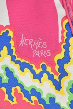 Multi-colour silk 'The Three Graces' scarf featuring original artwork by Alice Shirley