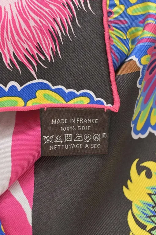 Multi-colour silk 'The Three Graces' scarf featuring original artwork by Alice Shirley