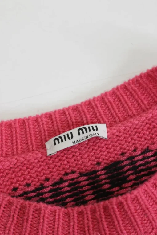 Multi-coloured gradient dip-dye-effect cashmere intarsia cactus crewneck pullover sweater