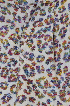 Multi-coloured viscose-silk blend leopard jacquard pleated boxy shorts