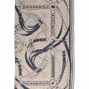 Navy and ecru cashmere-silk blend 'La Promenade du Matin' print square scarf featuring original artwork by Henri d'Origny