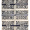 Navy and ecru cotton Sauvage toile de juoy fringe placemat six-piece set