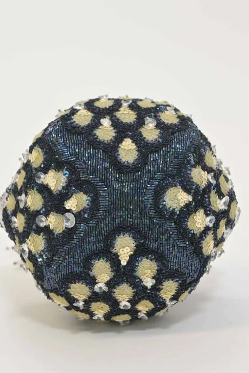 Navy beaded fabric Tutubi clutch