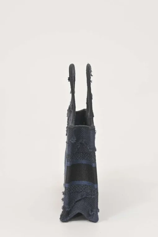 Navy camouflage embroidered canvas mini Book Tote