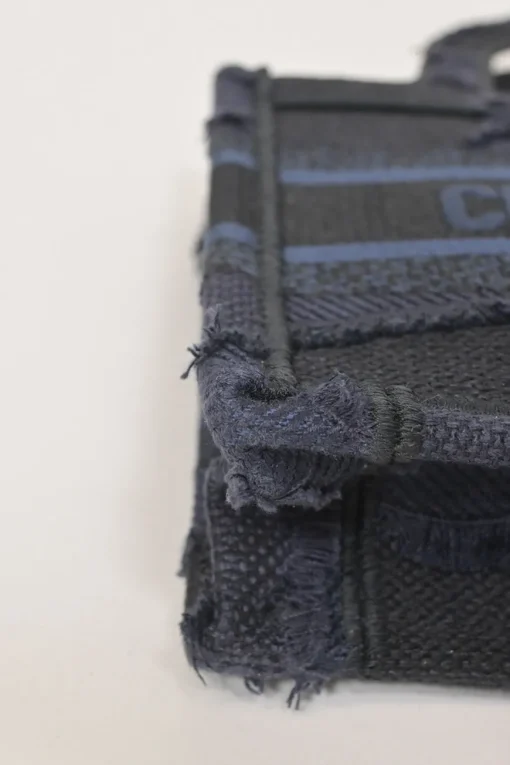 Navy camouflage embroidered canvas mini Book Tote
