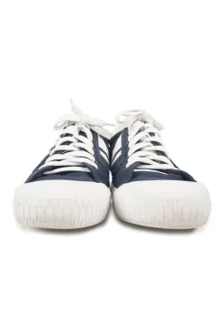 Navy canvas and rubber low-top plimsole sneakers