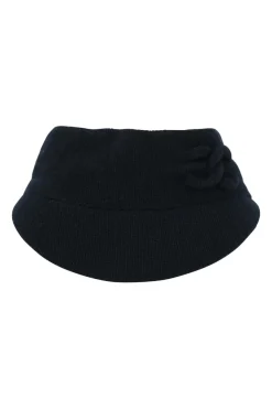 Navy cashmere Ottoman knit visor