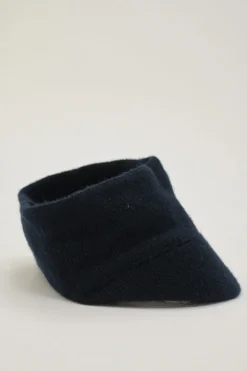 Navy cashmere Ottoman knit visor