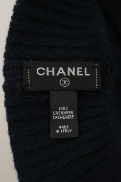 Navy cashmere Ottoman knit visor