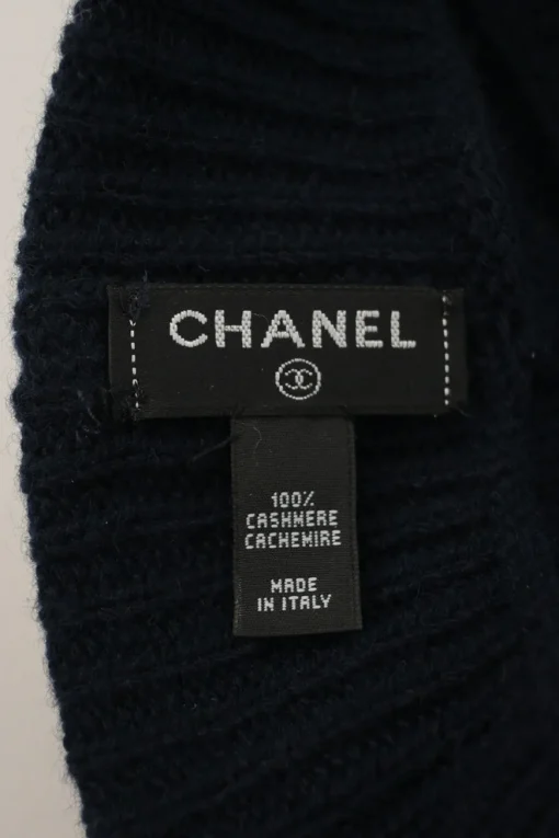 Navy cashmere Ottoman knit visor