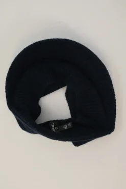 Navy cashmere Ottoman knit visor