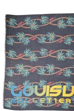 Navy cashmere-silk blend Cobalt Jungle scarf