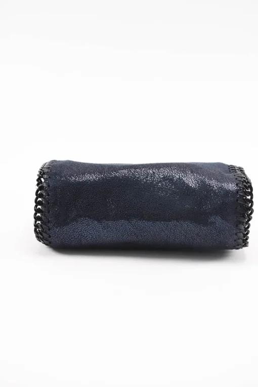 Navy Chamois Tiny Falabella with gun metal handle and shoulder chains