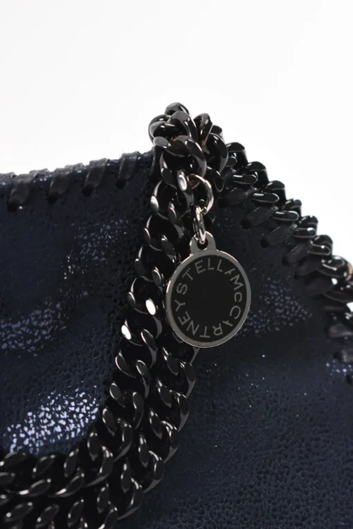 Navy Chamois Tiny Falabella with gun metal handle and shoulder chains