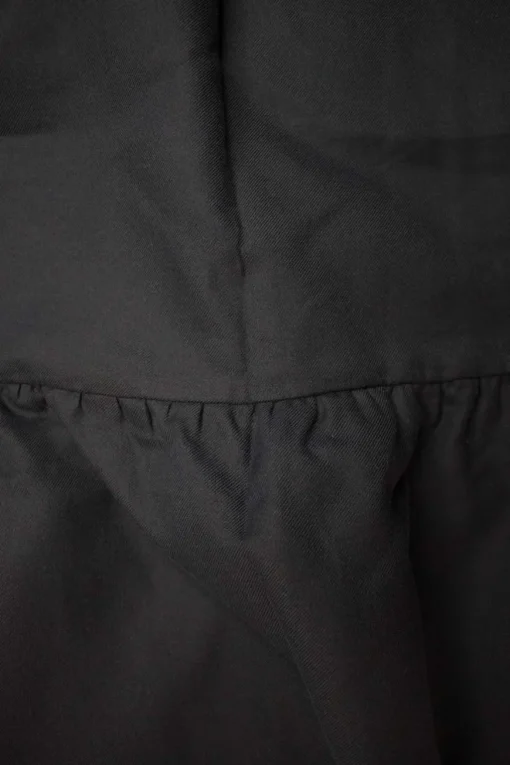 Navy cotton twill skirt, gathered in the middle