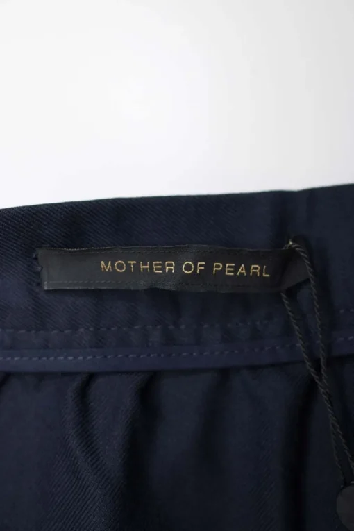 Navy cotton twill skirt, gathered in the middle