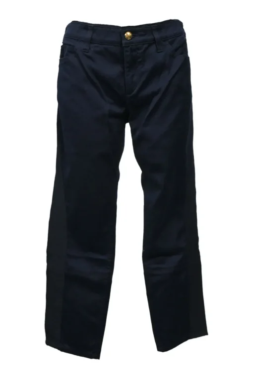 Navy cotton-blend low-rise skinny pants