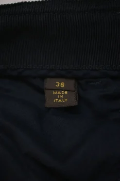 Navy cotton-blend low-rise skinny pants